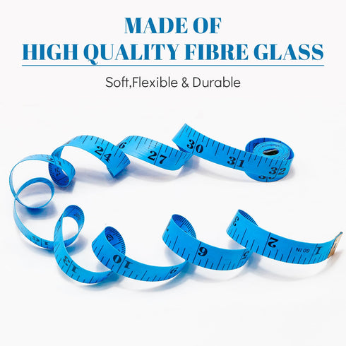 Tape Measure Body Measuring Tape 3 Pack Soft Fabric Measuring Tape for Sewing Cloth Measurement,Double Scale Tailor Ruler for Weight Loss (Blue)...