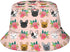 French Bulldog Dog Floral Pitbull Bucket Hat Sun Beach Packable Fisherman Cap for Women Men Summer Outdoor Hiking...