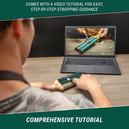 BeaverCraft LS5P1 Wood Carving Strop Wood Carving Gouge Hook Knife Sharpening Honing Tools Strop Stropping Kit Leather Paddle Strop Spoon Carving ...