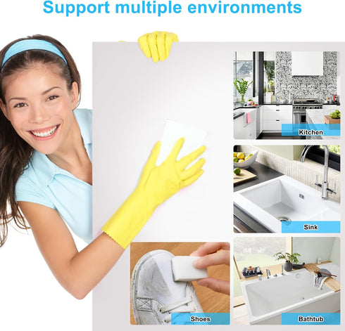 2X Density Magic Sponge Eraser,50 Pack Multi-Functional Household Cleaning Sponge for Furniture,Extra Thick and Long Lasting Melamine Cleaning Spo...