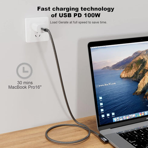 Short USB C to USB C Cable 1.65Ft, USB C 3.2 Gen 2 Cable 20Gbps Data Transferring Cord 4K 100W PD Charging Compatible with Thunderbolt 3/4 Samsung...