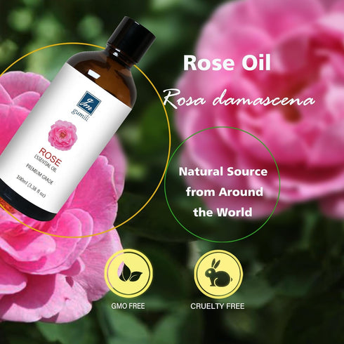 Rose Essential Oil, Home Fragrance Scent Oil for Diffuser, Skin, Hair, Candle, Soap, Dryer Balls, Laundry - 3.38 oz/100ml...