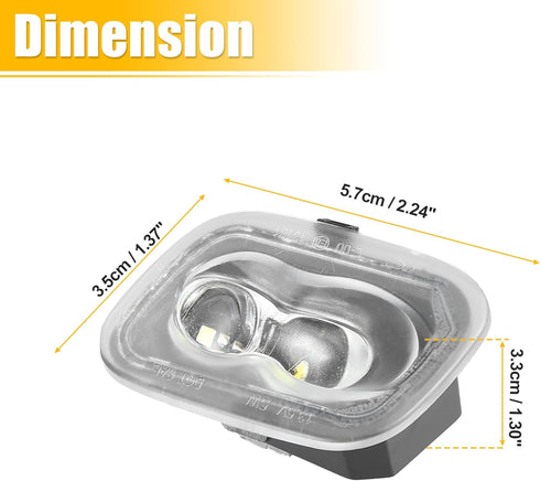 X AUTOHAUX Rear View Mirror Light for Ford F-150 F-250 F-350 F-450 Super Duty FL3Z13B374B FL3Z-13B374B 12V Waterproof Clear Lens White Side Puddle...