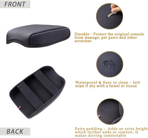 JDMCAR Center Console Cushion Compatible with Toyota Tacoma Accessories 2016-2022 2023, Customized PU Leather Cover Center Console Lid Protector...