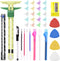 Swpeet 48Pcs Sewing Tools Kit, Tailors Chalk, Sewing Fabric Chalk, Sewing Fabric Pencils, 5-in-1 Sliding Gauge Measuring Sewing Ruler Tool, Heat E...