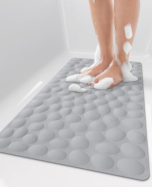 Bligli Non Slip Bathtub Mat, 16x31.5 Inch Standard Non-Slip Bathmats with Strong Suction Cups, Soft Rubber Anti-Slip Bathroom Floor Mat, Machine W...