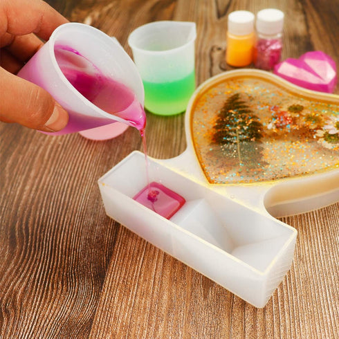 10 PCS 100ml Silicone Measuring Cups for Resin Non-Stick Mixing Cups Glue Tools, Precise Scale Toning Cups for Resin DIY Craft Jewelry Making...