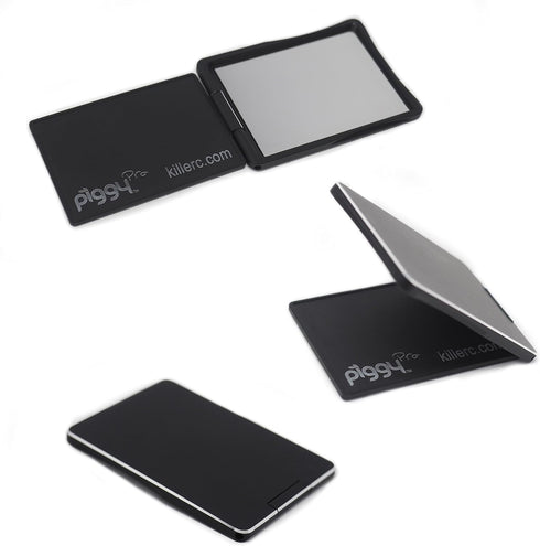 Flip Stand Adjustable Phone Stand & Grip with Compact Mirror, Compatible with Magnet Car Mount (Silver)...