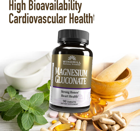 Windmill Natural Vitamins Magnesium Glycinate 200 mg, Supports Muscle, Joint, and Heart Health, Energy and Bone Support, Veggie Capsules, Gluten F...