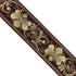 JL 429 Jacquard Metallic Gold Floral Vine Brown Ribbon Trim 2-3/8" (60mm) 3 Yards DIY for Sewing Crafting Home Decor, Wedding, Gift Wrapping, Bag ...