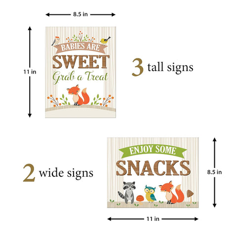 Lillian Rose 5 Piece Woodland Baby Shower Decor Signs...