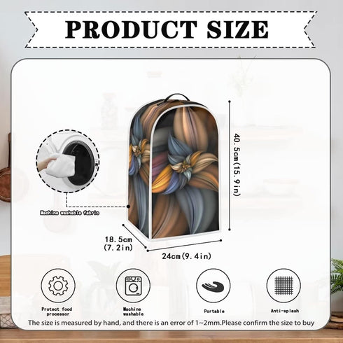 Brown Flower Blender Cover Dust Proof Washable Small Appliance Cover, Durable Foldable Dust Cover Kitchen Decorations for Blender Food Processor j...