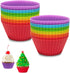 Silicone Baking Cups Round 24 Pack 2.75 inches Cups, Reusable Muffin Liners BPA Free, Non-stick Cake Cup Mold Set Multicolor by Mikim...