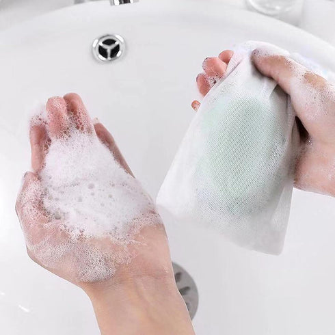 20 PCS Exfoliating Mesh Soap Saver Pouch Bag Mesh Soap Bag Soap Handmade Soap Bubble Mesh Net Bags with Drawstring Mesh Foaming Net Soap Sack Bags...