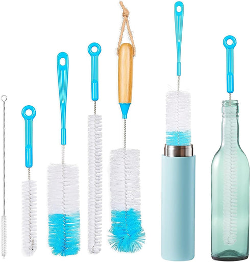 5 Pack Bottle Cleaner Brush, Straw Cleaner Brush, Water Bottle Brushes, Bong Brush, Bottle Cleaner for Washing Narrow Neck Beer Bottles, Wine Deca...