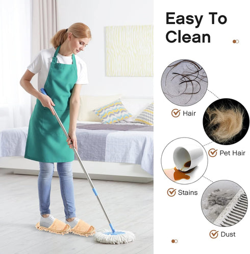 2 Pairs Microfiber Cleaning Mop Slippers for Floor Cleaning House Mop Shoes Men and Women Washable Unisex Dusting Slippers Dirt Cleaning Tool Supp...