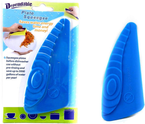 Dependable Industries Set of 2 Plate Scourer Squeegee Sponge Countertop Dish Cleaner Scraping Tool Silicone Eco-Friendly Reusable Kitchen Bathroom...