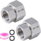 2 Pcs Stainless Steel Garden Hose Fittings Connectors Adapter,3/4" GHT Female to 1/2" NPT Female Heavy Duty Stainless Steel Repair Female to Femal...