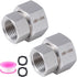 2 Pcs Stainless Steel Garden Hose Fittings Connectors Adapter,3/4" GHT Female to 1/2" NPT Female Heavy Duty Stainless Steel Repair Female to Femal...