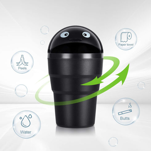 trasgo for Car Cup Holder Trash Can Small Mini Trash Can Car Office Household Trash Can (Black)...