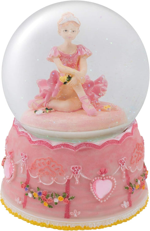 Elanze Designs Ballerina Sitting Pose Rotating Figurine 100MM Water Globe Plays Tune Swan Lake...