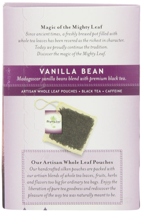Mighty Leaf Vanilla Bean Black Tea, Rich and Creamy Flavor, 15 Silk Bags (Pack of 3)...