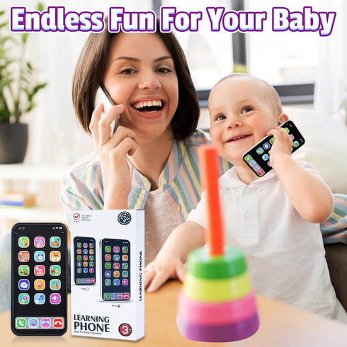 Baby Cell Phone Toy: Baby Phone Toy Fake Phones for Kids 6 to 12 Months Toddler Play Phone for Toddlers 1-3 - Kids Smart Phone Toys with Music & L...