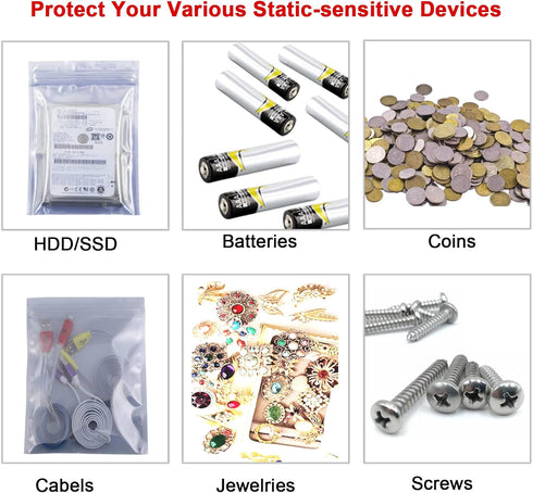 20Pcs Small Antistatic Bags3 x5in,Shielding ESD Bag for HDD,SDD & Electronics with 20pcs Anti-Static Stickers...