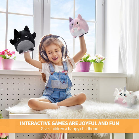 Double-Sided Flip Plush Toy,Reversible Stuffed Animal Mood Plush Flip Show Your Mood at All Times (Cat)...