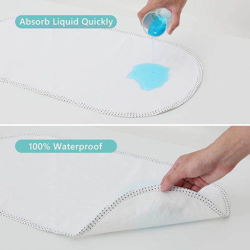 TILLYOU Waterproof Changing Pad Liners 6 Pack, 100% Cotton Reusable Cloth Diaper Liners, White...