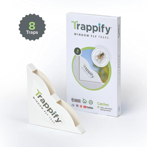 Trappify Fly Trap Indoor: Window Fly Traps for Home | Fruit Fly Traps for Indoors, Gnat Traps for House Indoor | Disposable Fly Trap with Sticky A...