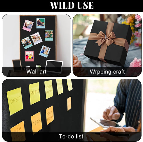 Black Bulletin Board Roll Reusable Waterproof Erasable Bulletin Board Fade Resistant Wrinkle Resistant Poster Non-woven Fabric Bulletin Board Roll...