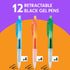 BIC Intensity Clic Black Gel Pens, Medium Point (0.7mm), 12-Count Pack, Retractable Gel Pens With Comfortable Grip (packaging may vary)...