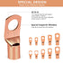 174Pcs Copper Wire Lugs, Terminal Connectors AWG12 10 8 6 4 2 with Heat Shrink Set, 84Pcs Battery Cable Ends Ring Terminal Connectors and 90Pcs He...