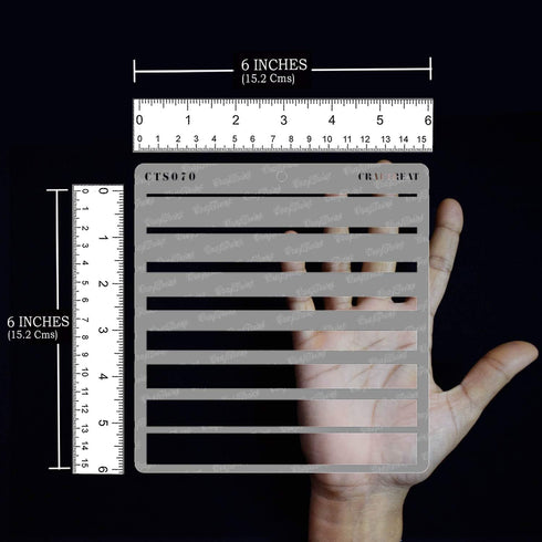 CrafTreat Geometric Stencils for Painting on Wood, Wall, Tile, Canvas, Paper, Fabric and Floor - Graduated Stripes Stencil - 6x6 Inches - Reusable...