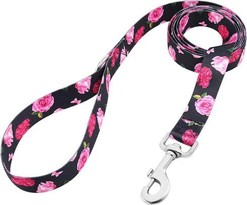 Black Dog Leash Floral Dog Leash for Puppy,Small Breed Dogs 4 ft/foot Dog Leash...
