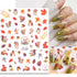Fall Nail Art Stickers 3D Self-Adhesive Thanksgiving Nail Art Supplies Maple Leaf Nail Stickers Pumpkin Leaf Squirrel Sunflower Flower Designs Nai...