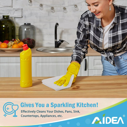 AIDEA Microfiber Cleaning Cloth 12PK, Dish Cloths White, Strong Water Absorption, Lint Free Rags, Scratch Free, Streak Free Microfiber Towels, Kit...