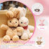 Easter Bunny Plush Easter Stuffed Animal Cute Three Piece Plush Bunny Toy Matching Set - White Sister, Pink Sister, and Brown Brothers Bunny with ...