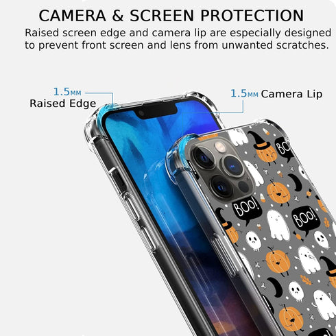 Cute Halloween Ghost Case Compatible with iPhone 14 Pro, Witchy Pumpkin Halloween Boo Case for iPhone 14 Pro for Teens Men and Women, Trendy Cool ...