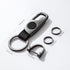Carabiner Keychain, Key Chains for Car Key with 2 Key Rings and Anti-Lost D-Ring, Multifunctional Leather Keychains for Men and Women – Grey(Black...