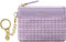 Slim Coin Purse with Keychain Minimalist Zipper Pouch Change Wallet Rfid Blocking Credit Card Wallet for Women (Purple)...