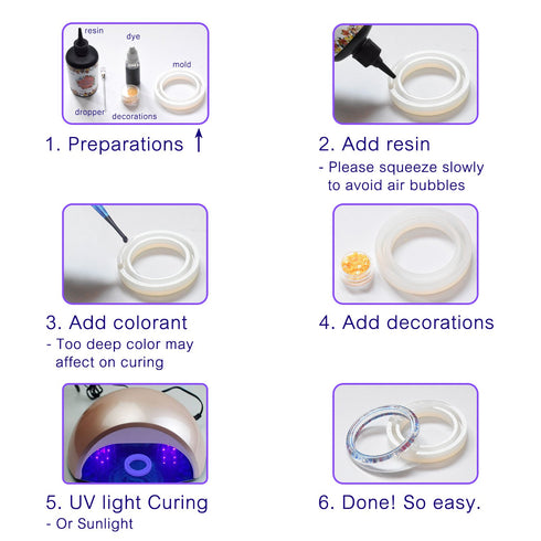 UV Resin - 200g Crystal Clear Ultraviolet Curing for DIY Jewelry Making, Craft Decoration - Hard Transparent Glue Solar Cure Sunlight Activated fo...