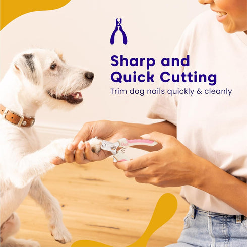 Dudi Pet Cat Nail Clippers and Nail File - Cat Nail Trimmers with Lock Guard - Razor Sharp Grooming Clipper Trimmer Blades for All Breed Sizes - W...