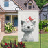 Small Joyful Dog with A Bird on Its Head Garden Flag Cute Animal House Yard Flag Seasonal Holiday Outside Holiday Decoration Home Decor Double Sid...