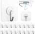 Wall Hooks (16 Count), Reusable Transparent Seamless Wall Hooks for Hanging, Hooks Heavy Duty 13lb (Max), Waterproof Shower Hooks, Adhesive Hooks ...