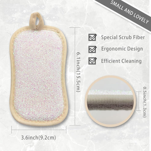 Kitchen Scrub Sponges, Heavy Duty Cleaning Non-Scratch Scrub Sponge, Reusable Microfiber Sponge for Household Cleaning, Random Colors (More)...