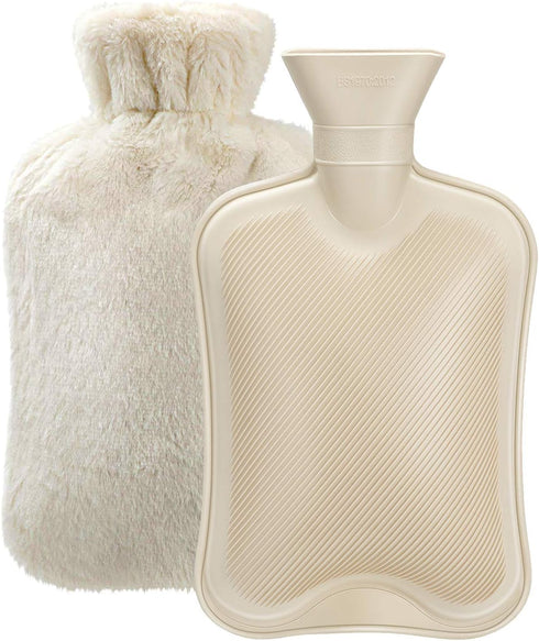 Hot Water Bottle Rubber with Soft Cover (2 Liter) Hot Water Bag for Cramps, Pain Relief, Removable Hot Cold Pack Hot Water Bed Warmer...