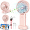 Handheld Fan, Portable Fan with USB Rechargeable Battery, 3 Adjustable Speed personal fan Desk Table fan with Base, Lightweight Makeup Fan for gir...