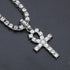 putouzip 18K Gold Iced Out Cross Pendant 316L Stainless Steel Cuban Link Chain Necklace For Men Women...